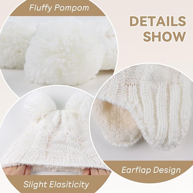 Zsedrut Winter Baby Boy Hats Pompom Baby Beanie - Image 4