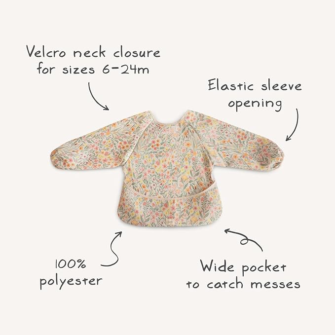 mushie Long Sleeve Baby Bib | Water Resistant Adjustable Fit - Image 9