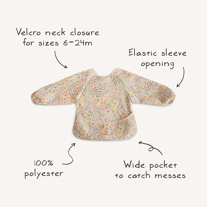 mushie Long Sleeve Baby Bib | Water Resistant Adjustable Fit - Image 10