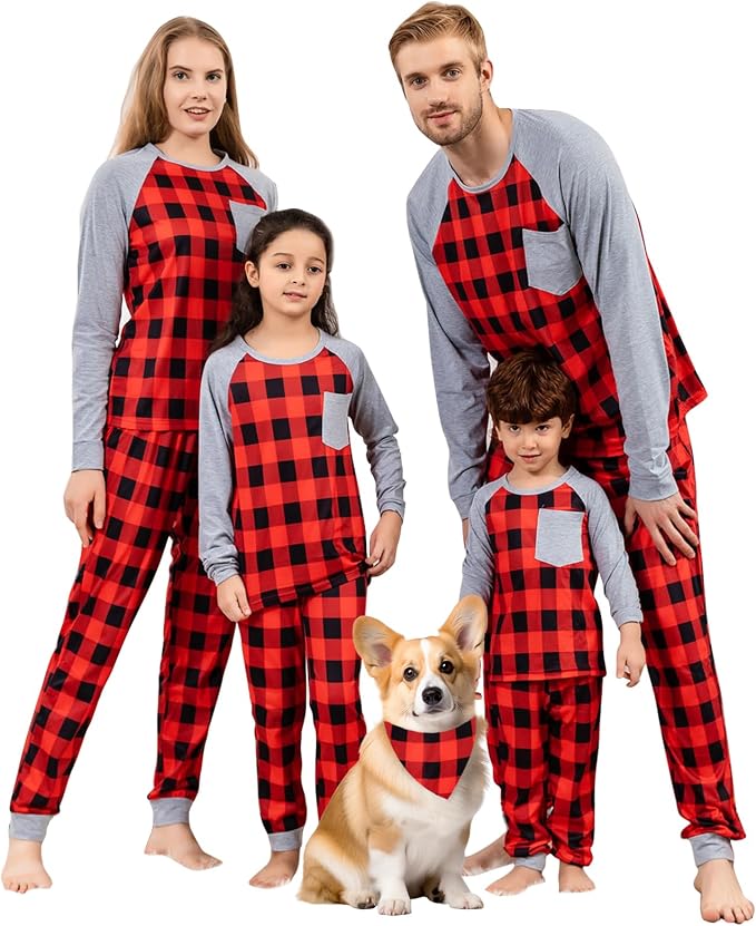 Schbbbta Family Matching Pajamas Holiday Sleepwear Long Sleeve Pjs Sets by SchbbbtaTouchYourLife