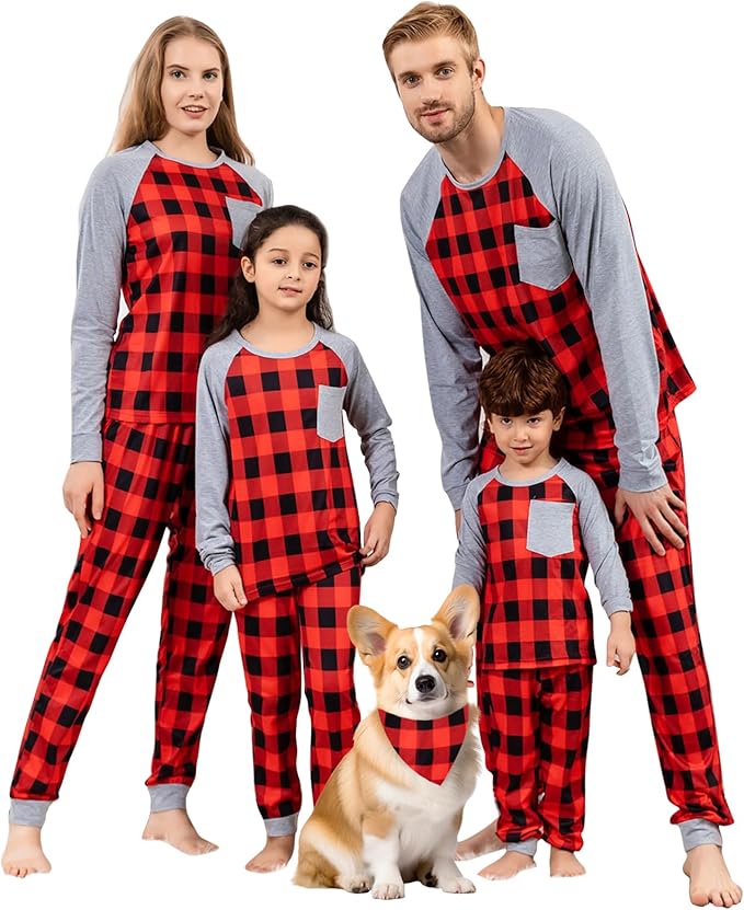Schbbbta Family Matching Pajamas Holiday Sleepwear Long Sleeve Pjs Sets by SchbbbtaTouchYourLife