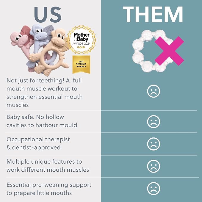 Bibado - Dotty The Dinosaur Teething Toys, Fawn - Multi-Sensory Teether - BPA - Image 6