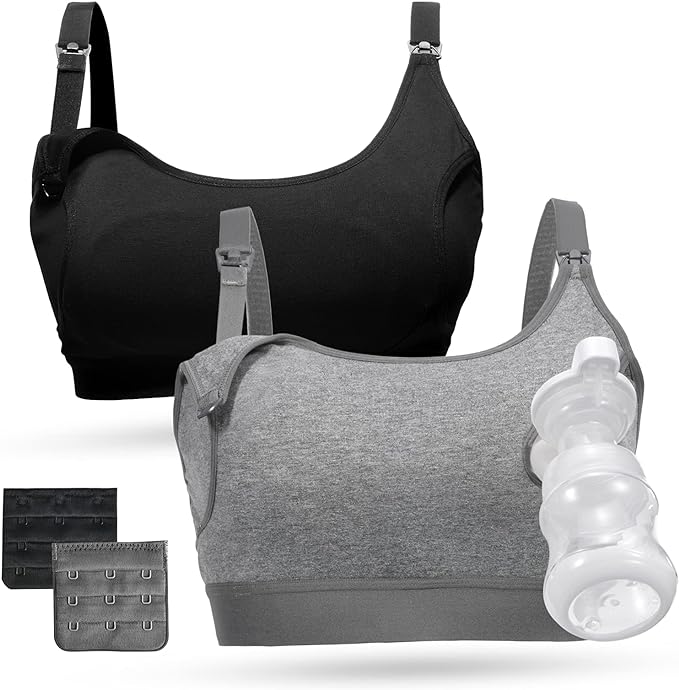 Momcozy Pumping Bra, Pumping Bra Hands Free All Day Wear Pumping & Nursing Bra by Momcozy