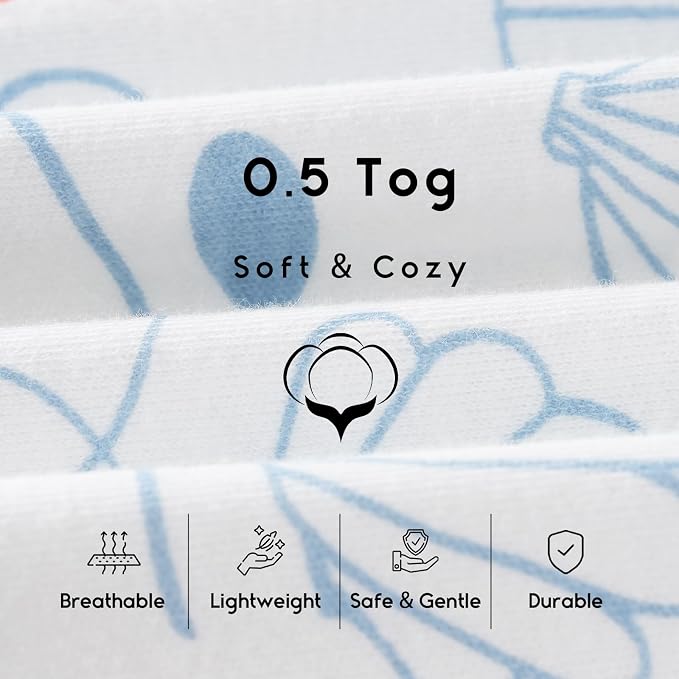 Yoofoss Baby Sleep Sack 6-12 Months 0.5 Tog Wearable Blanket - Image 6