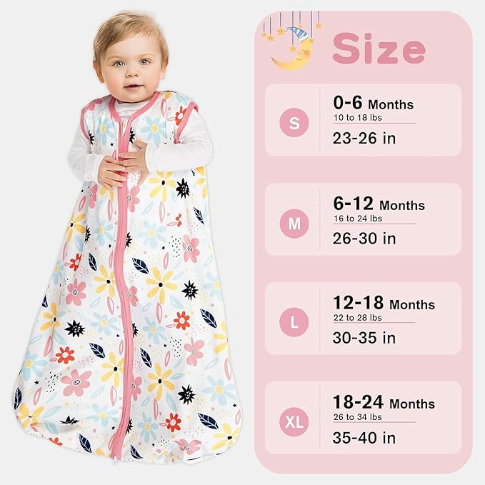 3 Pack Baby Sleep Sack 12-18 Months 100% Rayon Cotton Baby Sleeping Bag 2-Way - Image 6
