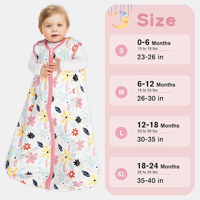 3 Pack Baby Sleep Sack 0-6 Months 100% Rayon Cotton Baby Sleeping Bag 2-Way - Image 6