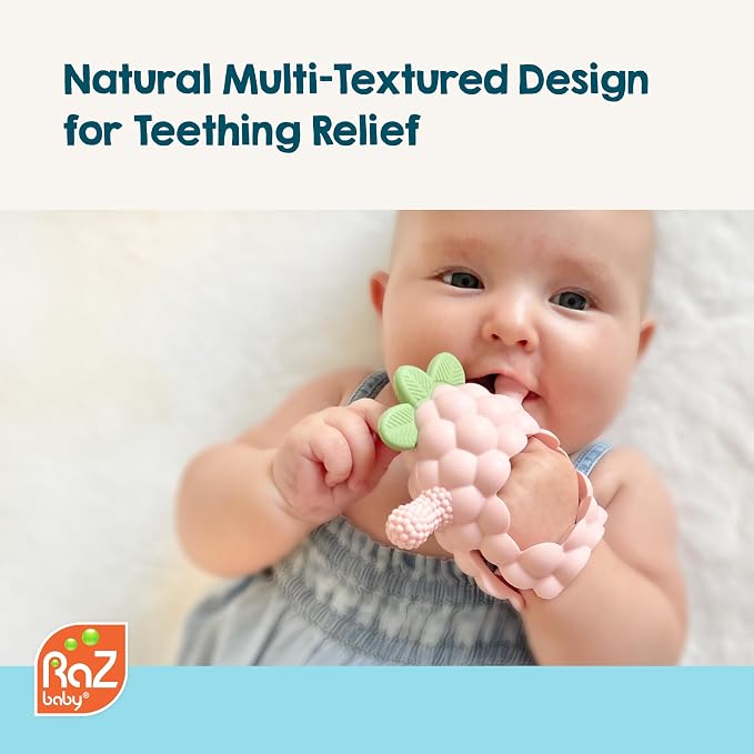 RaZbaby RaZberry Grip Silicone Teether Toy - Image 3