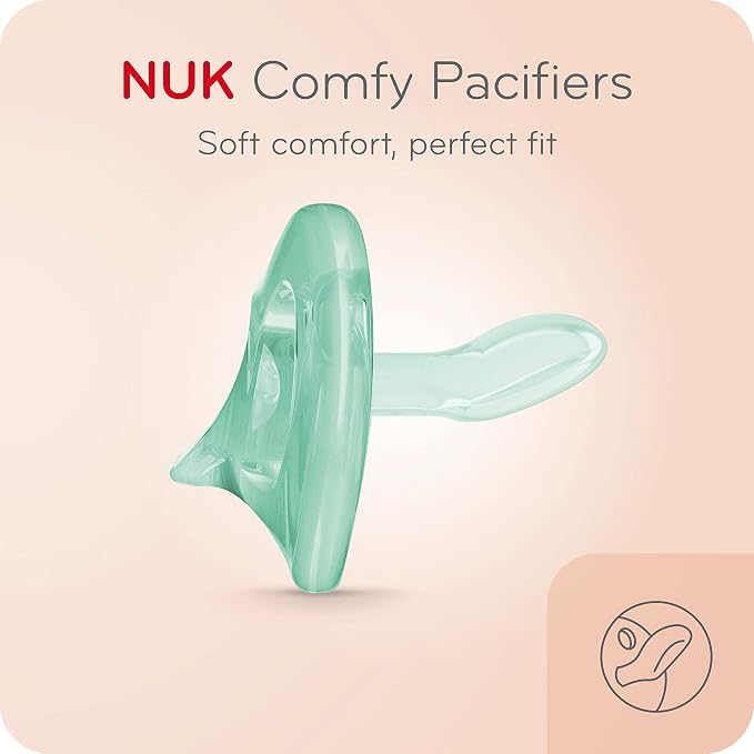 NUK Comfy Orthodontic Pacifiers, 0-6 Months, 3 Pack - Image 2