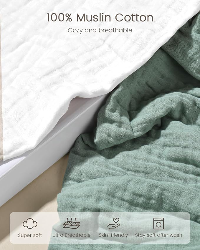 Hooded Baby Towels for Newborn, 35x35 Inch 3 Pack 100% Muslin Cotton Baby Bath - Image 5