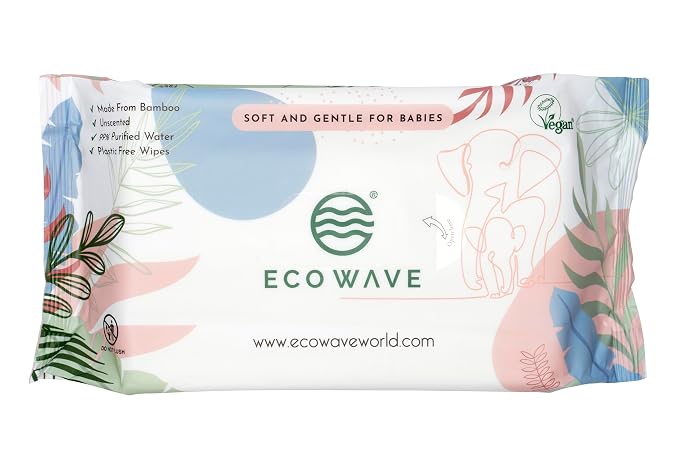 Eco Wave Baby Wipes, 100% Compostable Eco-Friendly Bamboo Wipes, Hypoallergenic - Image 5