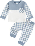 Toddler Baby Boy Fall Clothes Waffle Outfit Long Sleeve Color Blocking by Fufuriprefer