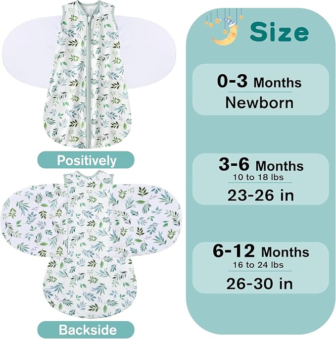 Newborn Sleep Sack Baby Swaddle, Swaddle me 6-12 Month, 3-Way Adjustable - Image 4