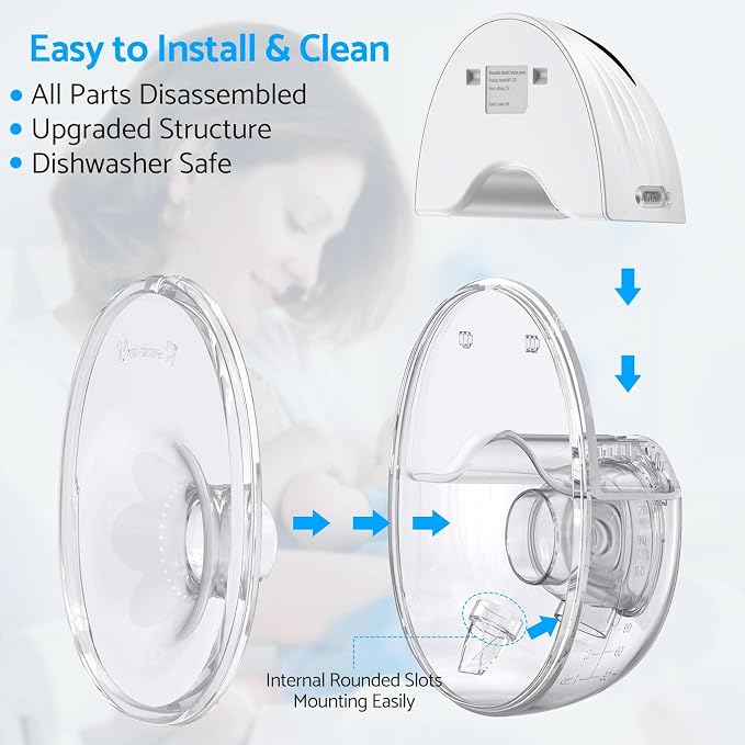 LAMSUET Electric Hands-Free Breast Pump, Strong Suction Wearable Breast Pump - Image 6