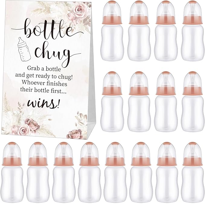TrelaCo Bottle Chug Baby Shower Game 20 Pcs Baby Bottles Shower Favor by TrelaCo