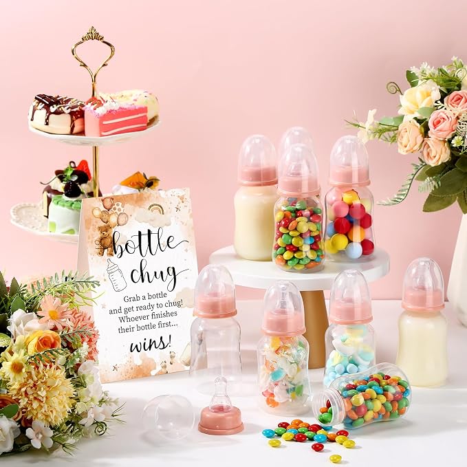 TrelaCo Bottle Chug Baby Shower Game 20 Pcs Baby Bottles Shower Favor - Image 4