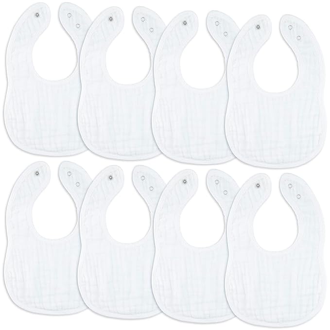 Comfy Cubs Muslin Bibs for Babies, Drool and Teething Bib, Adjustable Snaps by ComfyCubs