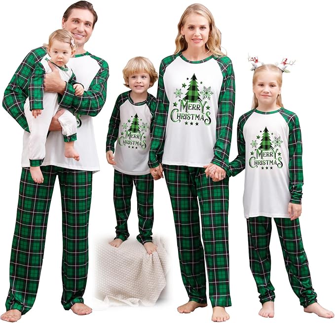 Awoscut Christmas Family Matching Pajamas Christmas Pjs Holiday Nightwear by Awoscut