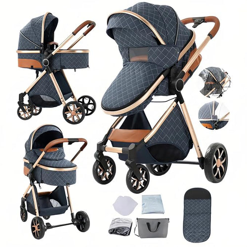 2 in 1 Baby Stroller with Bassinet Mode, Reversible Infant Pram, One-Click by Unknown