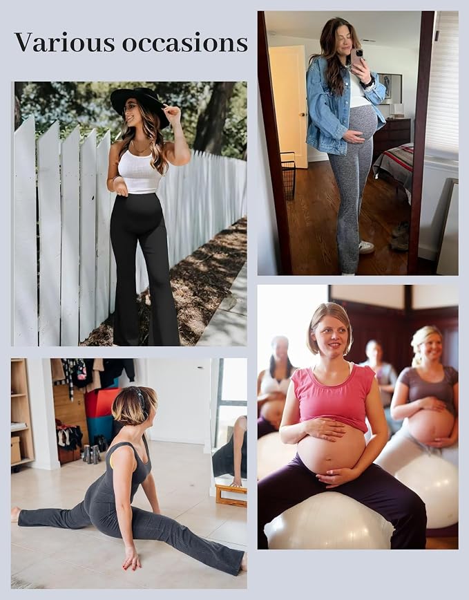Fotociti Maternity Flare Leggings - Image 6