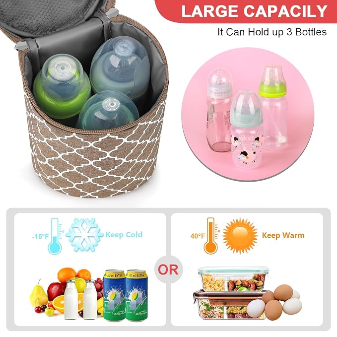 Accmor Breastmilk Cooler Bag, Insulated Baby Bottle Cooler Tote Bags - Image 2