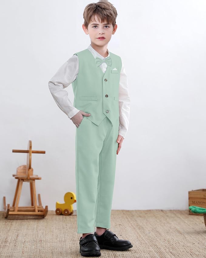 SANGTREE Boys Cotton Linen Suit Formal Set Baby Clothes Boy Gentleman Wedding - Image 3