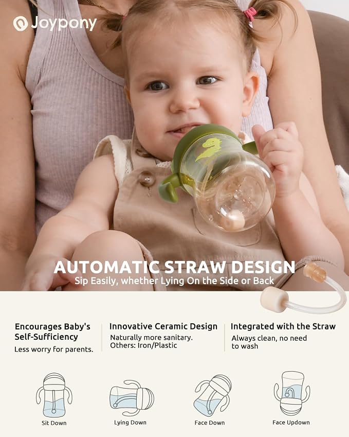 Sippy Cups for Toddlers 1-3, Spill Proof Weighted Straw Cup - Image 4