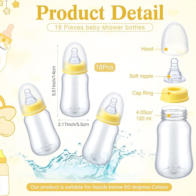 Roowest Bottle Chug Baby Shower Game Favors Including Bee Theme Wooden Sign and - Image 3