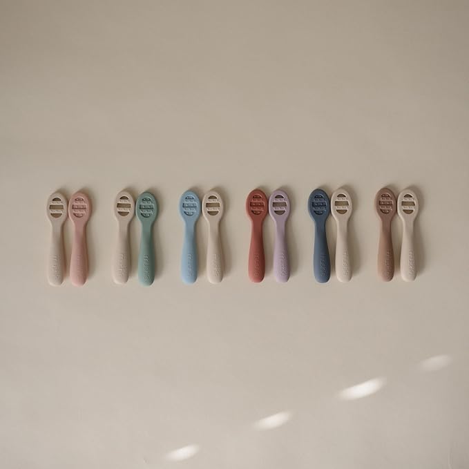 mushie Silicone First Feeding Baby Spoons | 2 Pack - Image 7