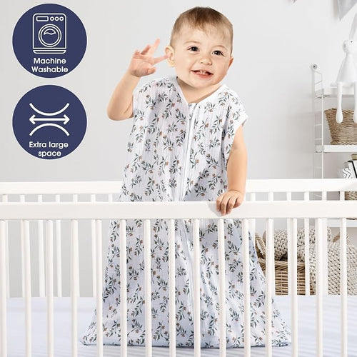 2 Pack Baby Sleep Sack 0-6 Months 100% Organic Cotton Muslin Baby Sleeping Bag - Image 2