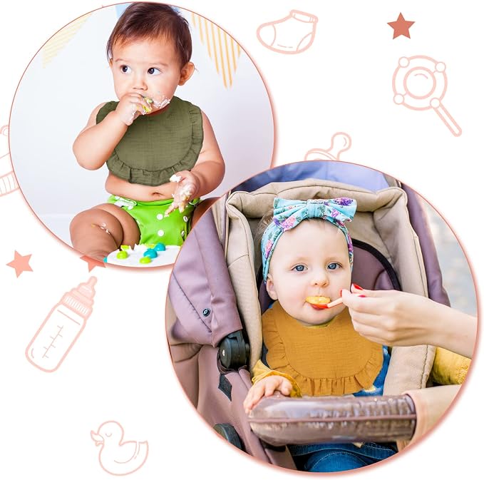 24 Pcs Muslin Baby Bibs Unisex Soft Muslin Drool Bibs Adjustable Baby Bandana - Image 6