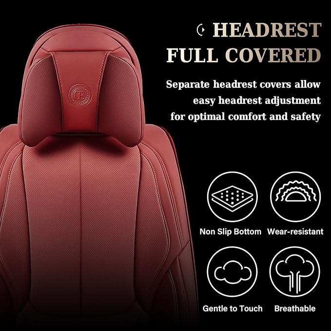 Coverado Universal Seat Covers Front, Waterproof Nappa Leather Car Seat Covers - Image 4