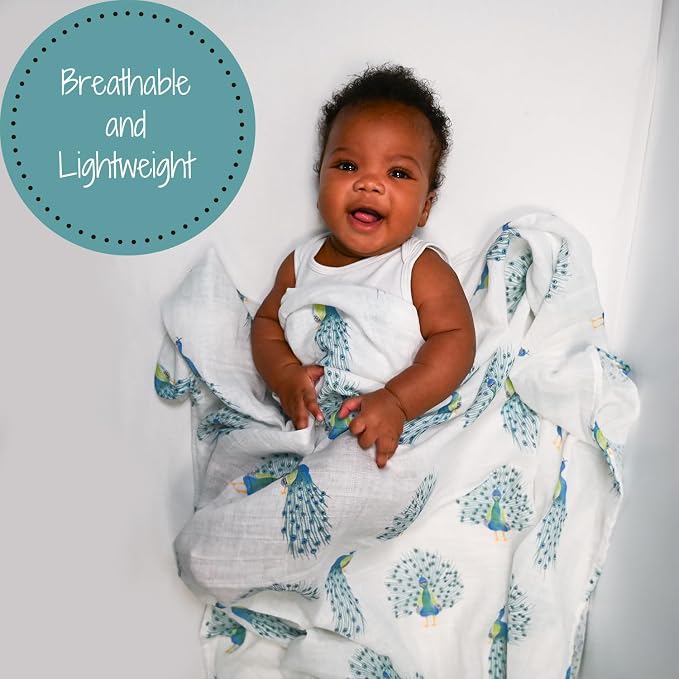 LollyBanks Baby Muslin Swaddle Blanket, Soft Baby Girl 47 x 47 Inches, Newborn - Image 2