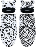 Cinaci 2 Pieces Adjustable Soft Cotton Baby Swaddle Sleep Sacks Hats Newborn by Cinaci