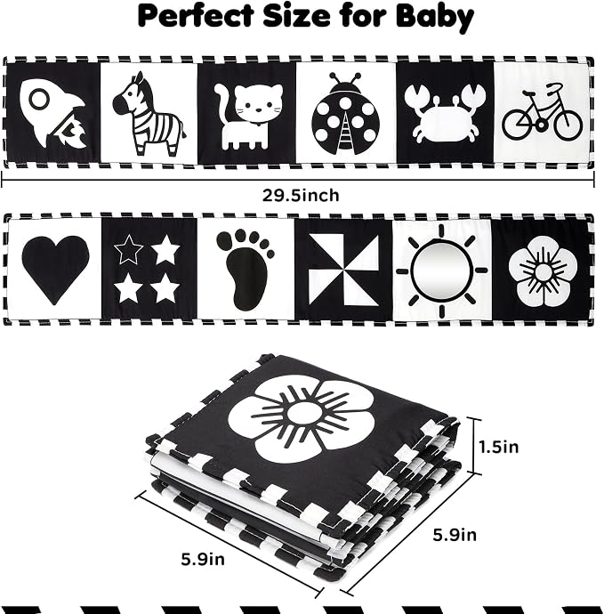 URMYWO Black and White Tummy Time High Contrast Newborn Toys 0-3 Months - Image 4