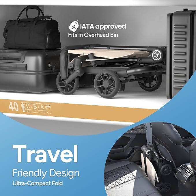 Mompush Jeto Lightweight Travel Stroller – 9.8 lbs Ultra-Compact, One-Hand Fold - Image 4