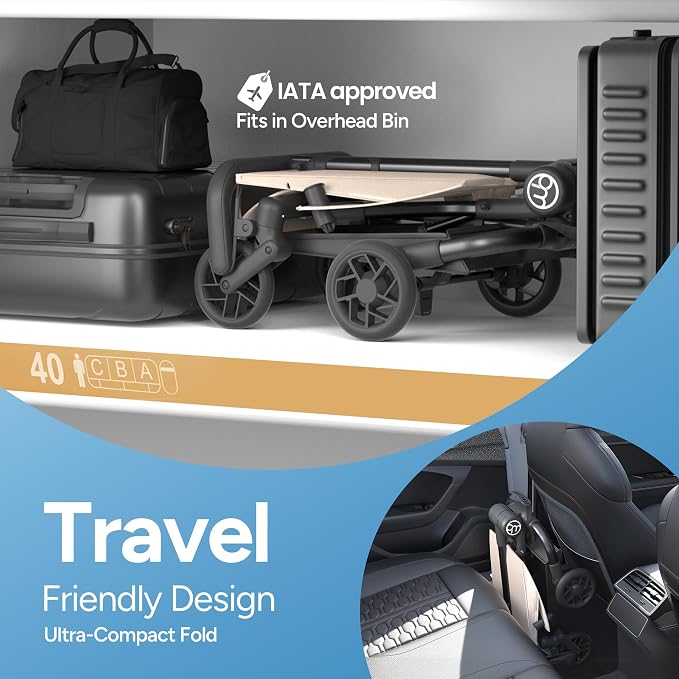 Mompush Jeto Lightweight Travel Stroller – 9.8 lbs Ultra-Compact, One-Hand Fold - Image 4