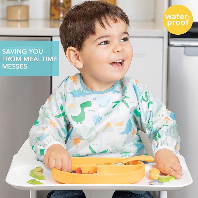 Bumkins Sleeved Bib for Girl or Boy, Baby and Toddler for 6-24 Mos, Essential - Image 2