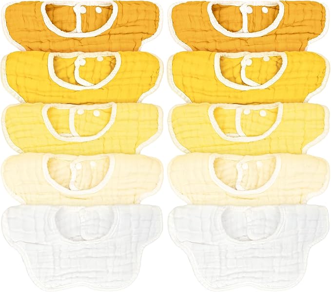 EllieHouse Baby Bibs for Girls Boys 10Pack Muslin Drool Teeth Drooling Teething by EllieHouseVIPBrandExclusive