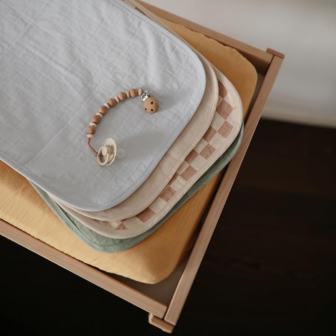 mushie Waterproof Changing Pad Liners | 100% Organic Cotton | Set of 3 - Image 4