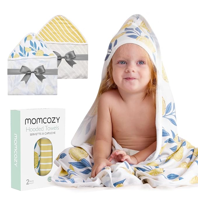 Momcozy Hooded Baby Towel, 2 Pack Baby Bath Towel Set by Momcozy
