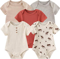 Kiddiezoom Newborn Baby Unisex Cotton One-Piece Bodysuits Baby Gift 5-Pack Baby by Kiddiezoom