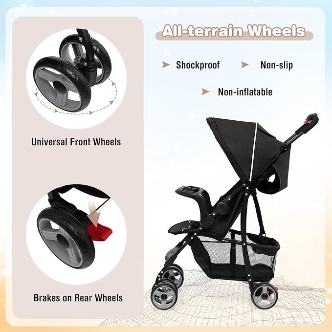 Baby Joy Lightweight Stroller, Compact Toddler Travel Stroller - Image 6