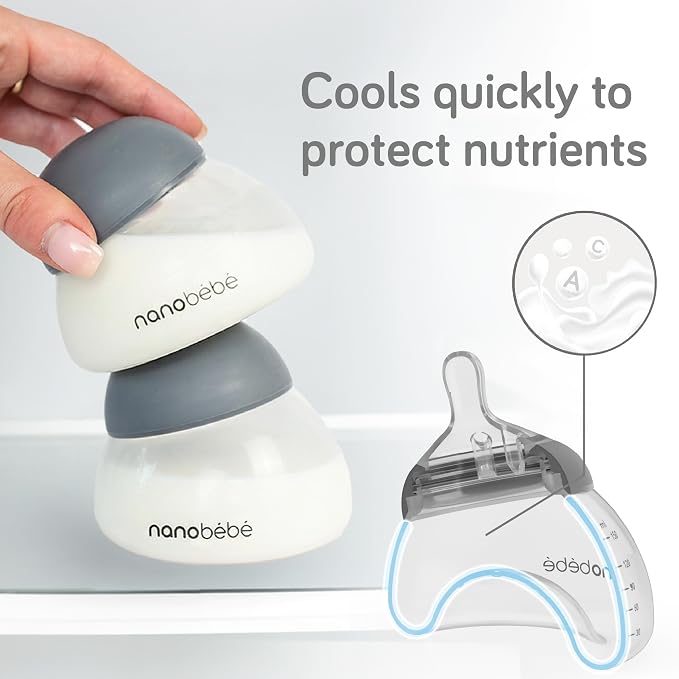 Nanobebe Breastmilk Bottle, Breastfeeding Newborn Breast Like, Anti Colic - Image 4