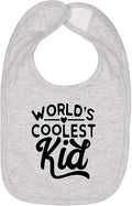 World's Coolest Kid Funny Cute Humor Infant Premium Jersey Baby Bib by WildBobby