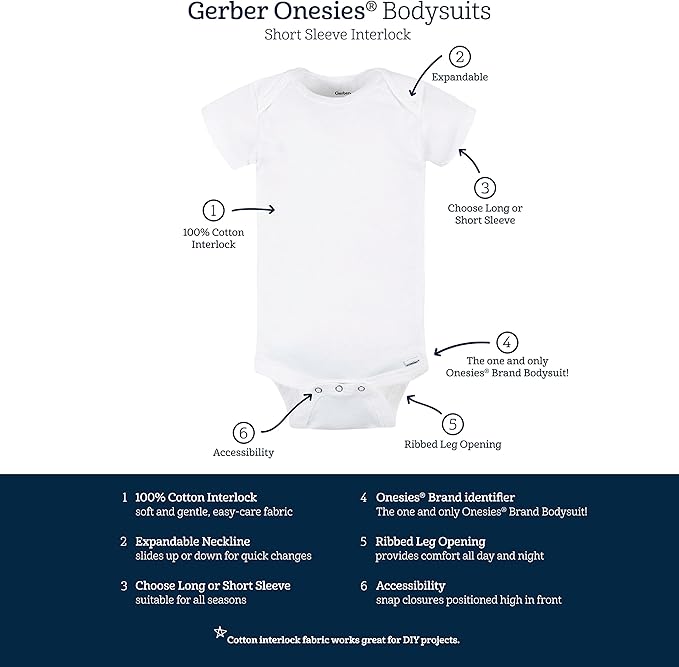 Gerber baby-girls 5-pack Solid Onesies Bodysuits - Image 3