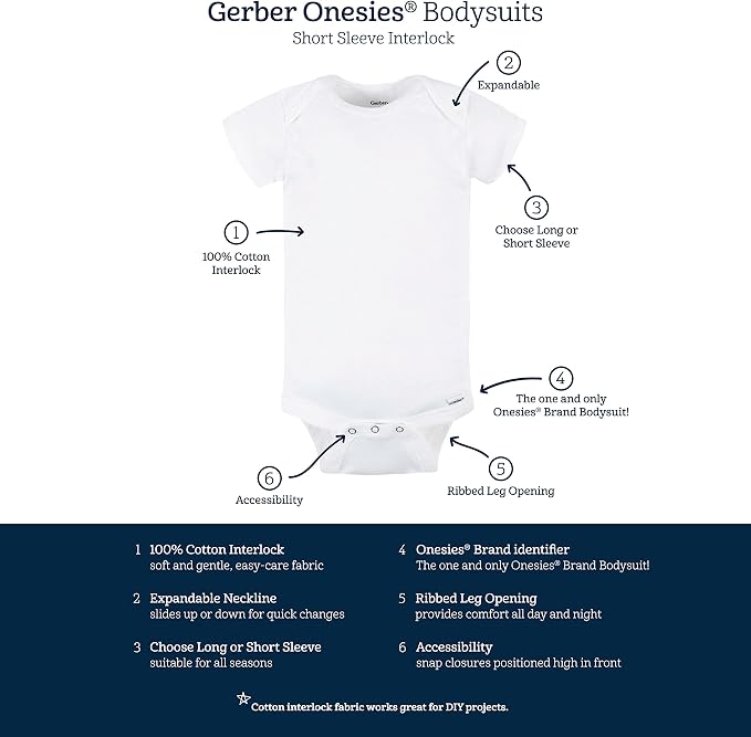 Gerber baby-girls 5-pack Solid Onesies Bodysuits - Image 4