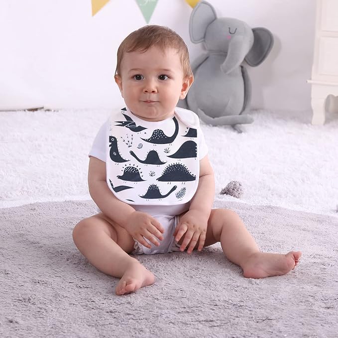 Maiwa 6 Pack Waterproof Cotton Baby Bibs - Image 4