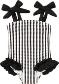 Happy Town Toddler Swimsuit Girl Solid Color Stripe One-Piece Baby Bathing Suits by HappyTown