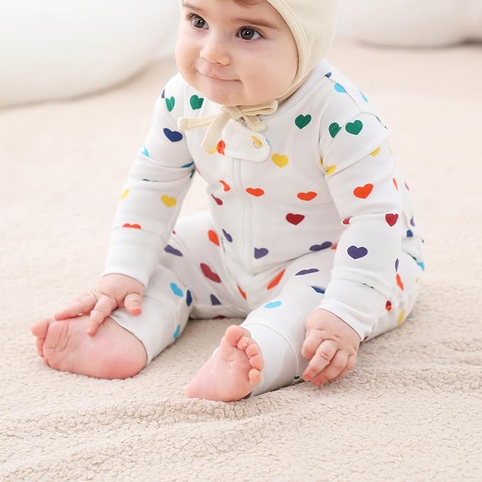 Owlivia Organic Cotton Baby Boy Girl Zip up Sleep 'N Play Pjs, Long Sleeve - Image 4