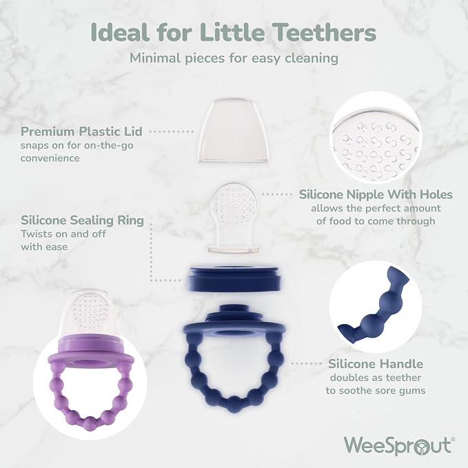 WeeSprout Silicone Baby Food Feeders + Freezer Tray - Image 3